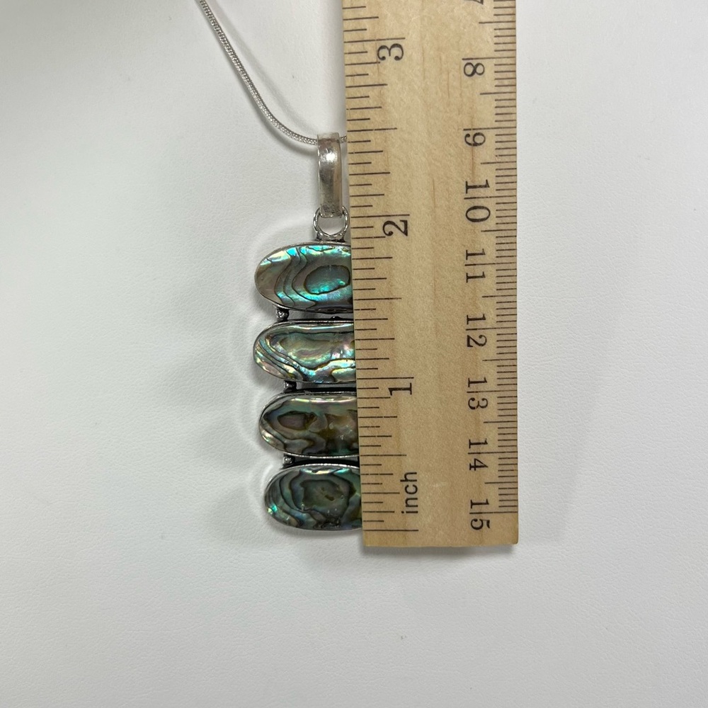 Abalone Shell 925 Multi Stone Gemstone Pendant - Picture 4 of 7